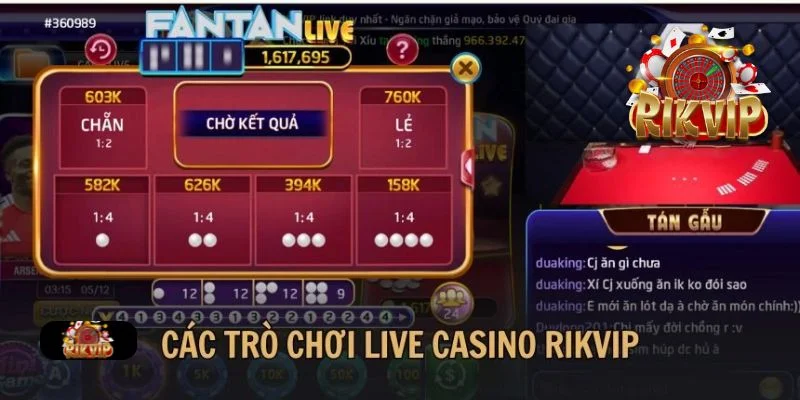 CASINO RIKVIP Các tựa game nổi bật tại casino mà hội viên không nên bỏ lỡ.