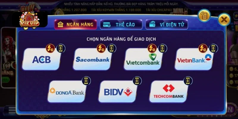 RIKVIP | Link Đăng Ký Tài Khoản Rik Vip Nhận Ngay 188k Người chơi có thể lựa chọn nạp tiền vào Rikvip theo nhiều cách.